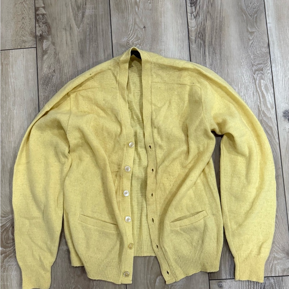 Van Heusen Men's Yellow Cardigan Sweater